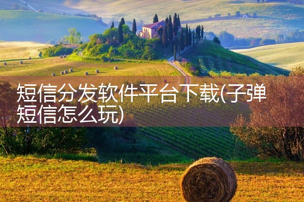 短信分发软件平台下载