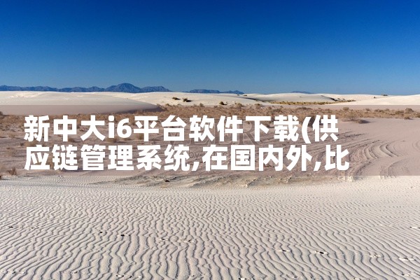 新中大i6平台软件下载