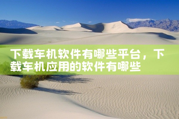 下载车机软件有哪些平台