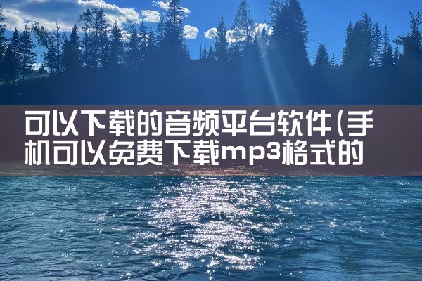 可以下载的音频平台软件