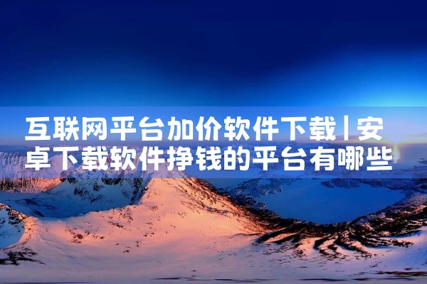 互联网平台加价软件下载